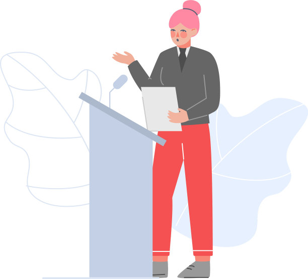 女商人或政治家站在后面图片下载