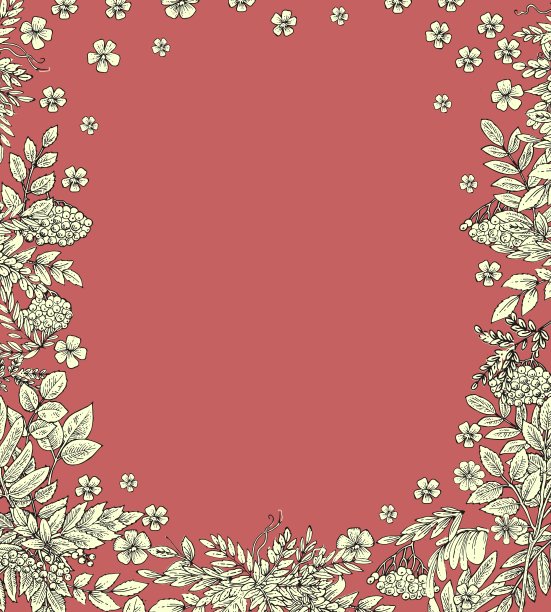 山白蜡树的树枝和果实。方形框架。背景说明。手绘轮廓。园林植物的开花抽象工厂图片。向量。图片下载