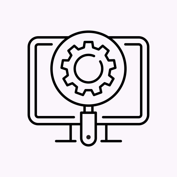 白色背景上的设置线性图标，矢量素材图片下载