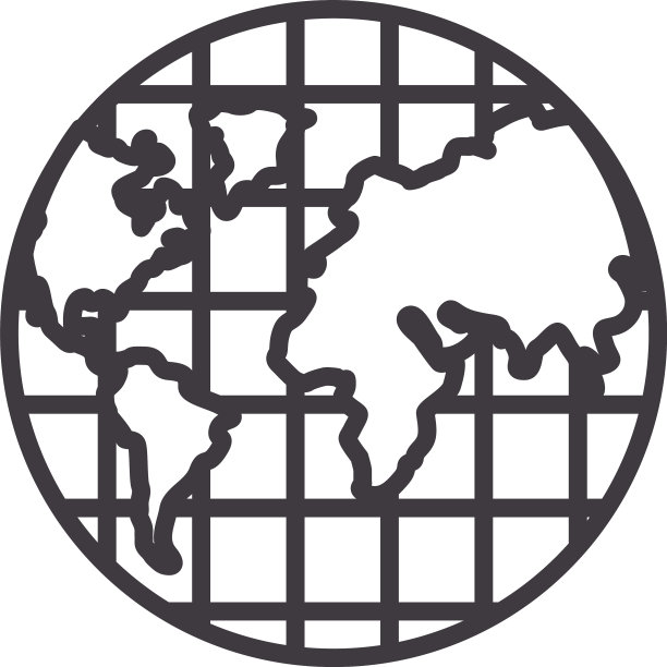世界球体线条风格图标设计图片下载