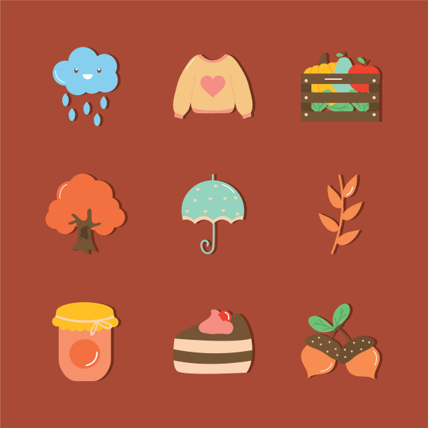 图标套毛衣和秋季平风格图片下载