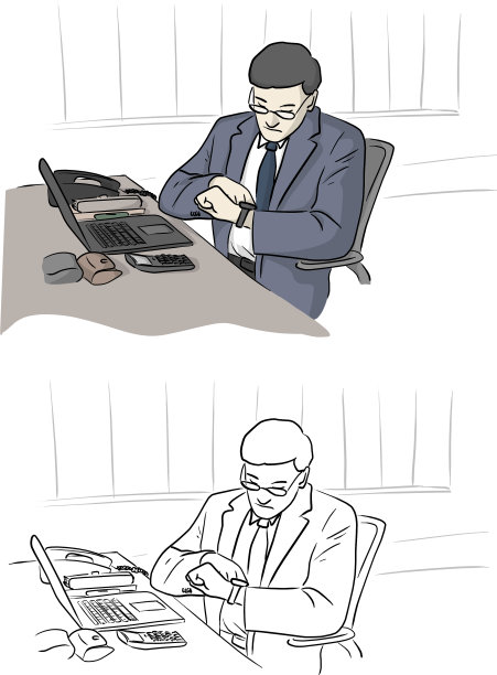 商人看了又看手表图片下载