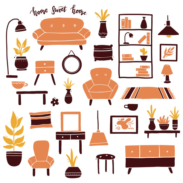 一套客厅家具收藏图片下载