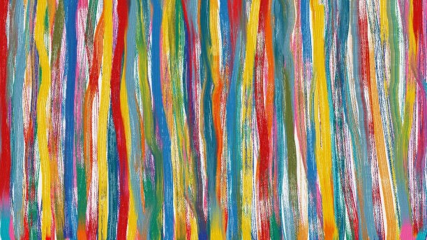 数字油画。五颜六色的垂直条纹。素材图片