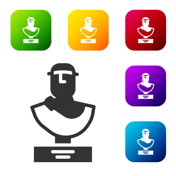 黑色古代半身像雕塑孤立上图片下载