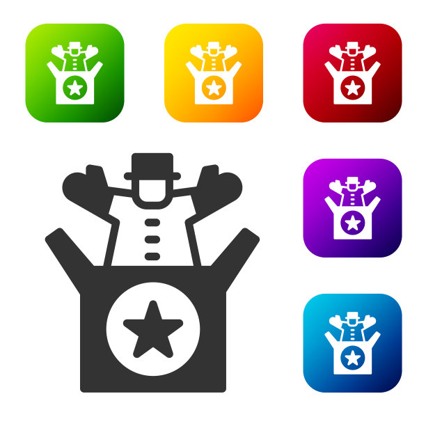 黑杰克在盒子玩具图标孤立的白色图片下载