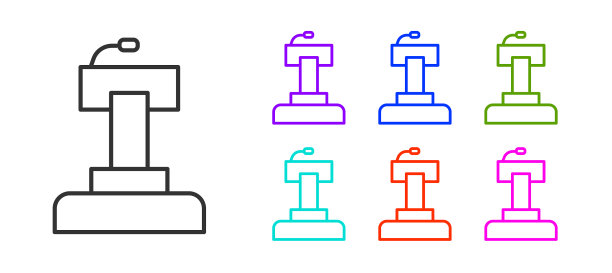 黑线讲台或辩论讲台图片下载
