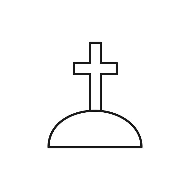 墓碑行图标。撕墓是埋葬的象征。图片下载