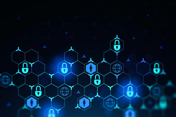 未来的网络安全接口和数据保护在蓝色图片下载