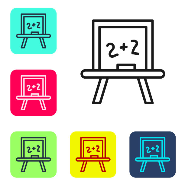 黑线黑板图标孤立在白色图片下载