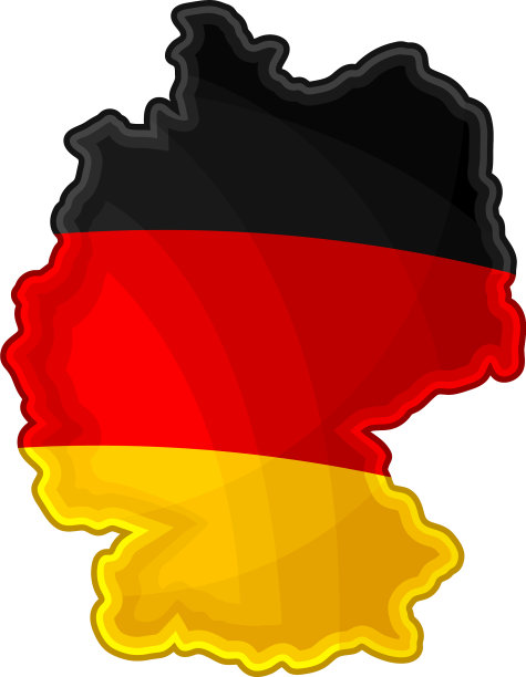 德国国家边界或带有国家颜色的地图图片下载