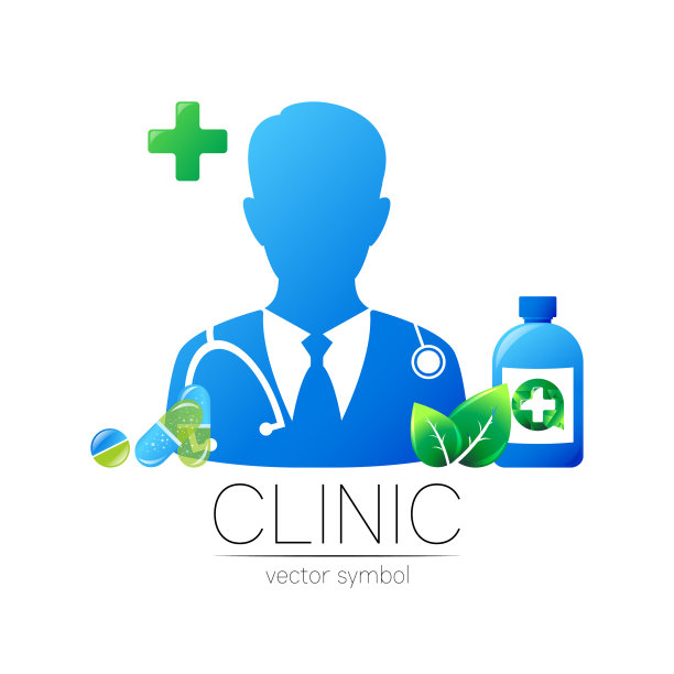 医生与片剂、药丸、叶子瓶交叉图片下载