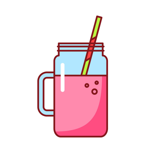 孤立的水果和浆果冰沙图标上的白色图片下载