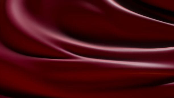 一个红色丝织品的三维插图。优雅奢华的时尚动感风格。图片下载