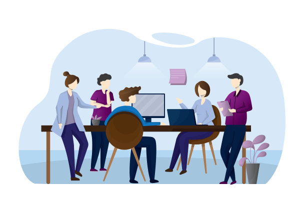 在桌面工作的团队商务人士图片下载