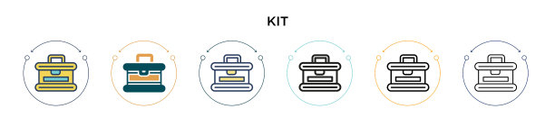 工具包图标在填充细线轮廓和描边图片下载