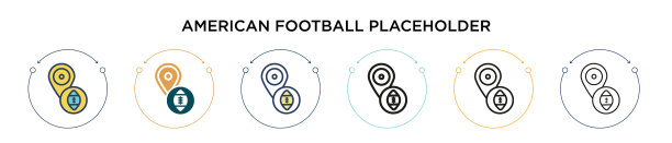 美式足球占位符图标在填充薄图片下载