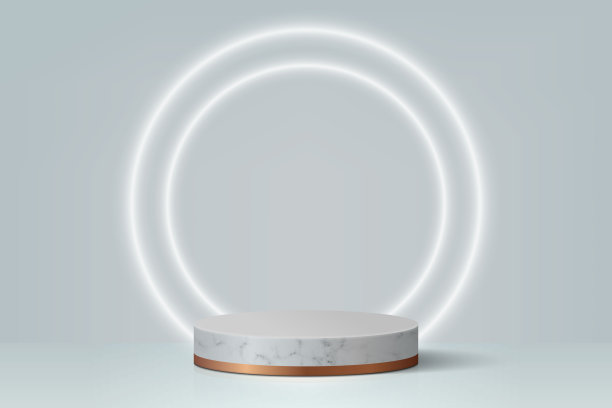 3d最小场景与讲台，化妆品产品演示模型图片下载