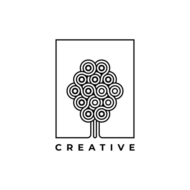 创意树在圆标志设计图片下载
