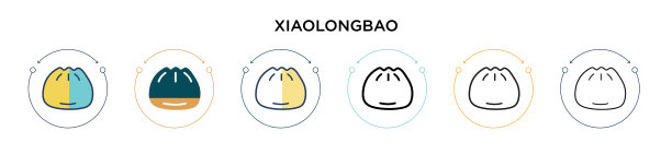 小龙宝图标在填充细线轮廓和图片下载