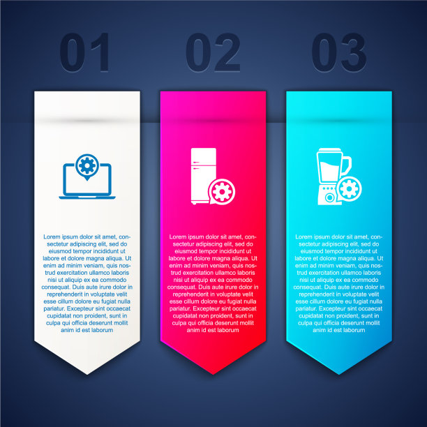 设置笔记本电脑、冰箱和搅拌机图片下载