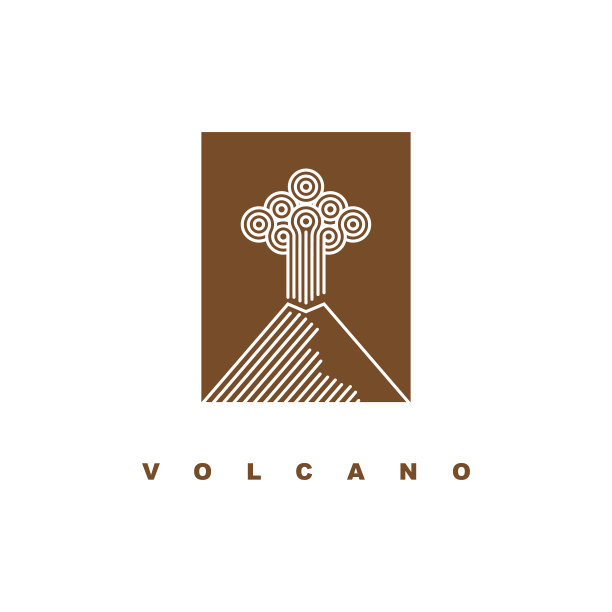 火山喷发标志设计模板图片下载