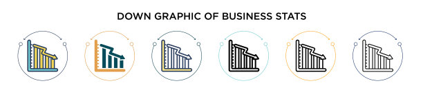 Down图形业务统计图标填写图片下载