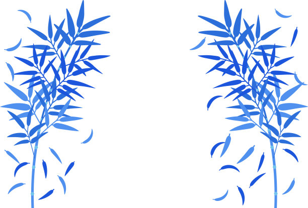 竹子插图对称地画在白色的背景上图片下载