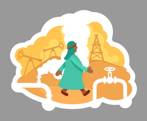 石油钻井2D矢量网络横幅，海报图片下载