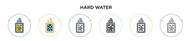硬水图标（填充细线轮廓）图片下载