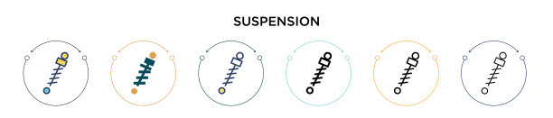 悬挂图标在填充细线轮廓和图片下载