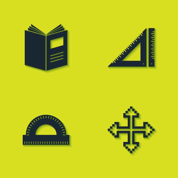 在四个方向设置打开书像素箭头图片下载