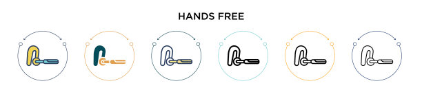 免提图标在填充细线轮廓和图片下载