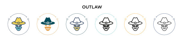 不法图标在填充细线轮廓和图片下载