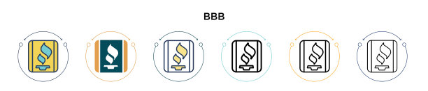填充细线轮廓和描边的BBB图标图片下载