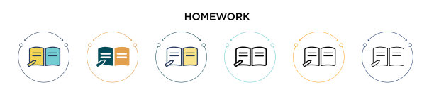作业图标中填充细线和轮廓线图片下载