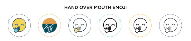 递嘴的表情符号用细线填满图片下载