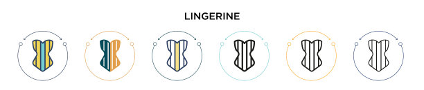 内衣图标在填充细线轮廓和图片下载