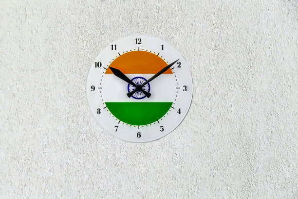 印度国旗时钟……图片下载