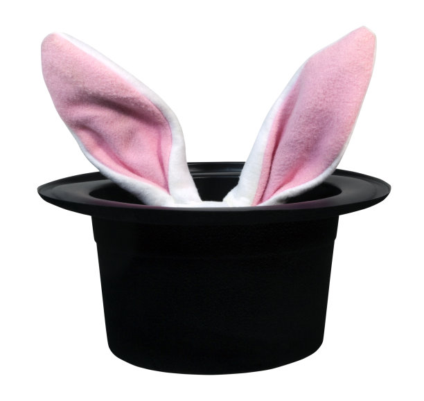 有玩具兔耳朵的魔术师帽子图片下载