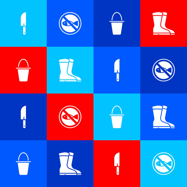 摆好刀，不要钓鱼，钓鱼桶和靴子图片下载