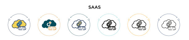 SAAS图标（填充细线轮廓和描边）图片下载