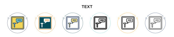 文字图标在填充细线轮廓和描边图片下载