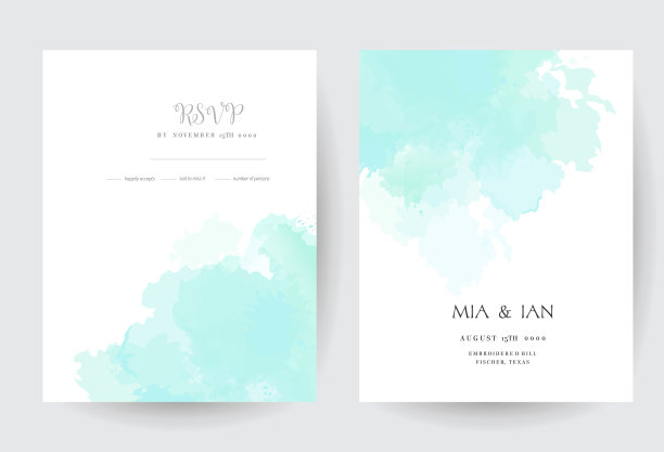 时尚尘埃青色液体油墨矢量设计卡图片下载