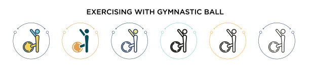 运动与体操球图标填充图片下载