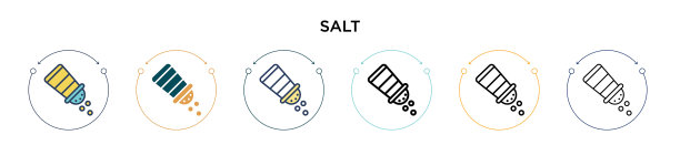 盐图标在填充细线轮廓和描边图片下载