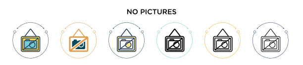 没有图片图标在填充细线和轮廓线图片下载