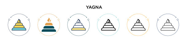 雅格纳图标在填充细线轮廓和描边图片下载