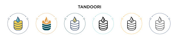 唐杜里图标在填充细线轮廓和图片下载