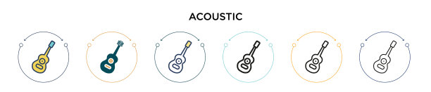 声音图标在填充细线轮廓和图片下载